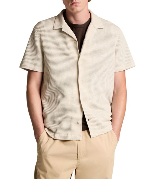 Macro Waffle Short Sleeve Cabana Shirt - Blanco