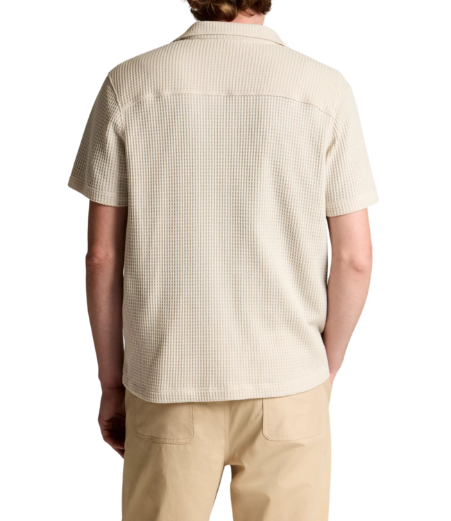 Macro Waffle Short Sleeve Cabana Shirt - Blanco