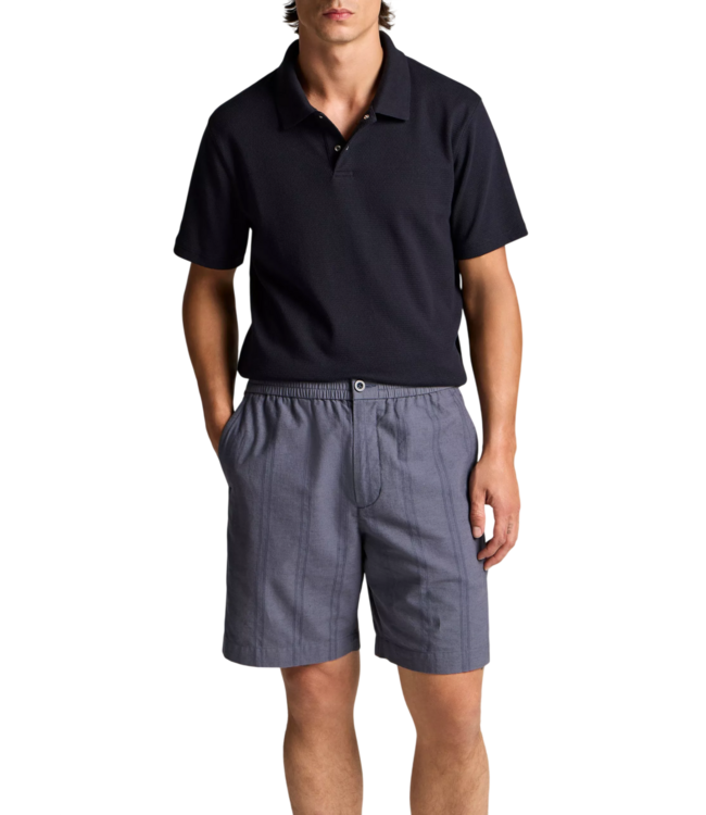 Vince Mesh Knit Snap Polo Shirt- Coastal Blue