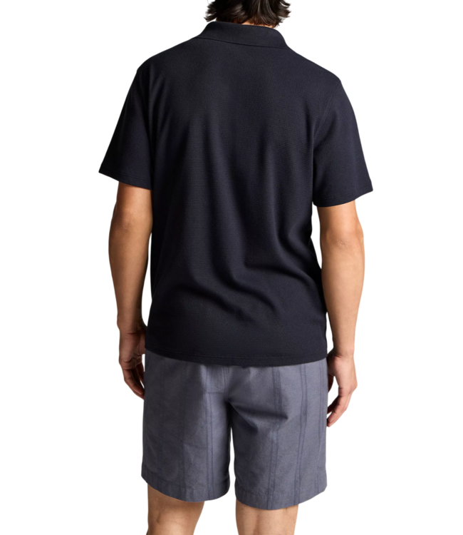Vince Mesh Knit Snap Polo Shirt- Coastal Blue