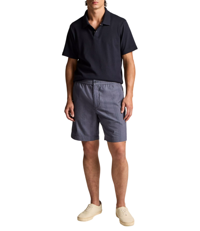 Vince Mesh Knit Snap Polo Shirt- Coastal Blue