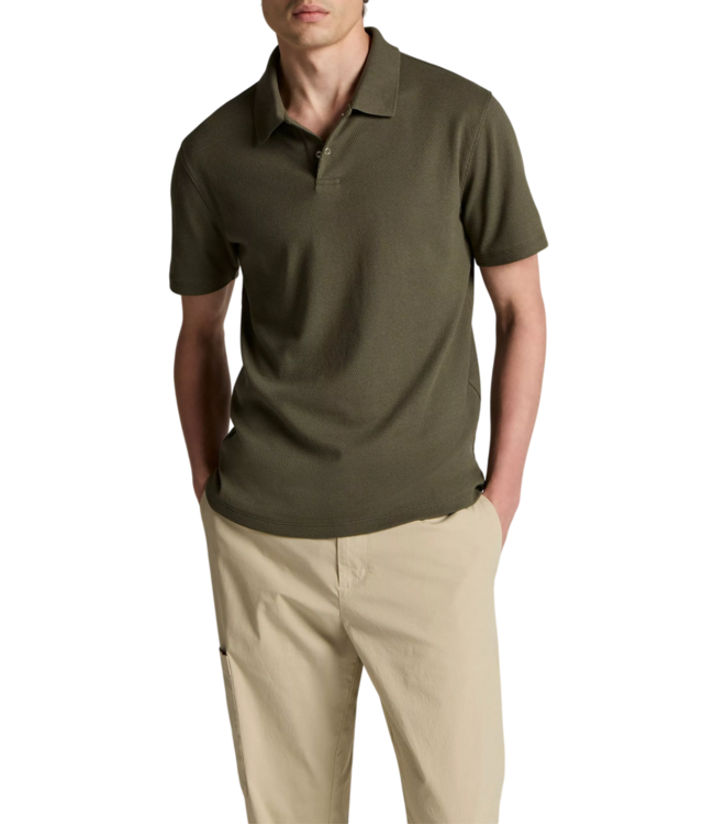 Vince Mesh Knit Snap Polo Shirt - Coulter Green