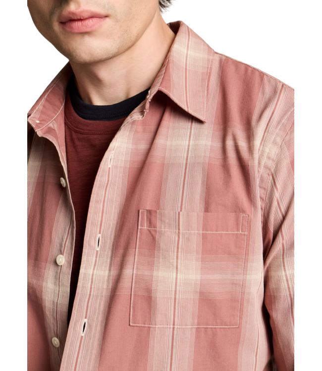 Vince Townes Plaid Long Sleeve Shirt - Cherrywood/Smoke White