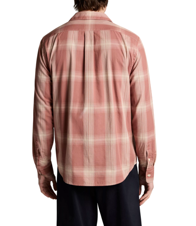 Vince Townes Plaid Long Sleeve Shirt - Cherrywood/Smoke White