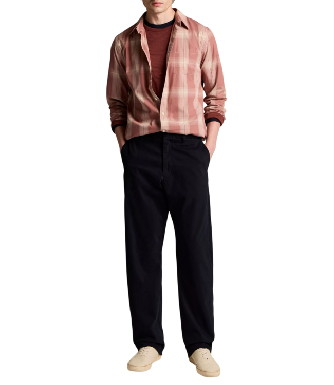 Vince Townes Plaid Long Sleeve Shirt - Cherrywood/Smoke White