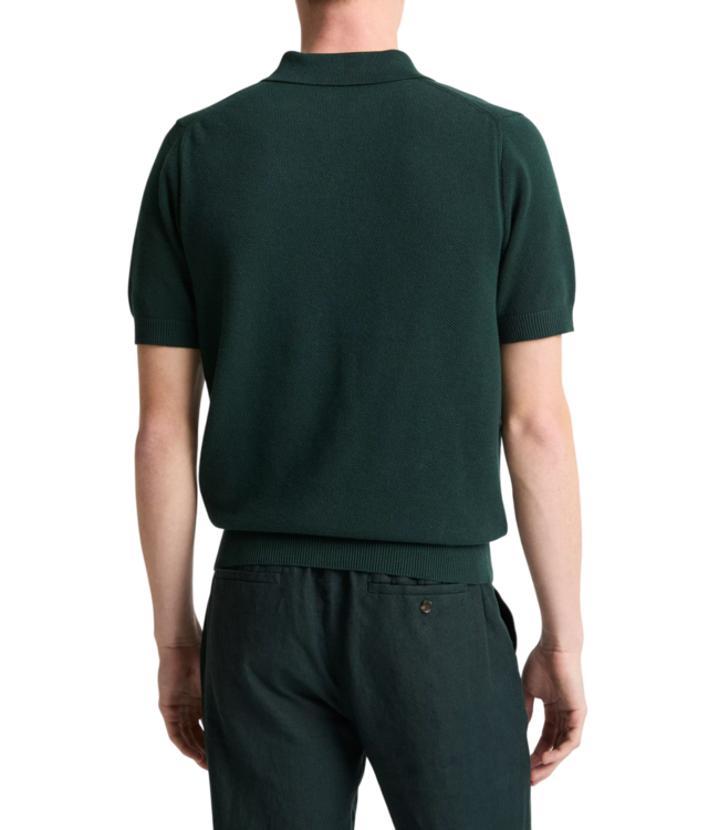 Pique Short Sleeve Zip Polo Shirt - Seaweed