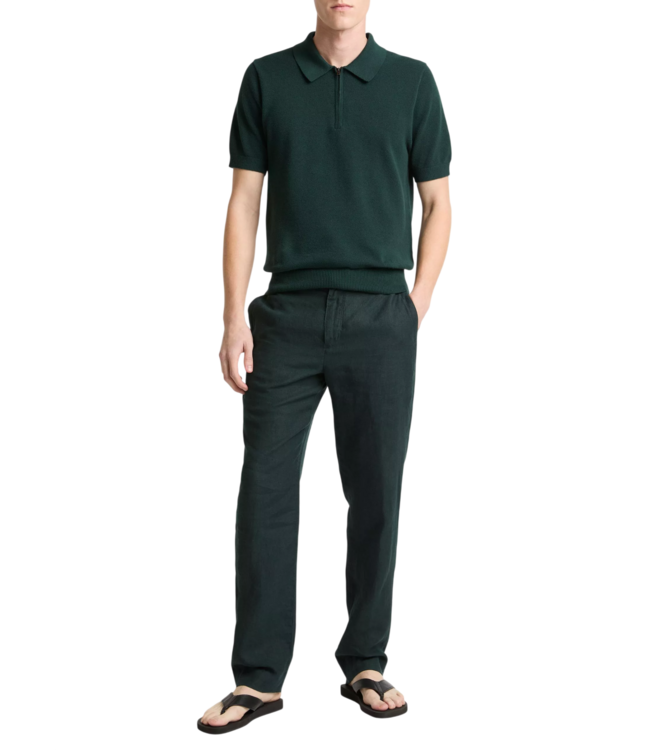 Pique Short Sleeve Zip Polo Shirt - Seaweed