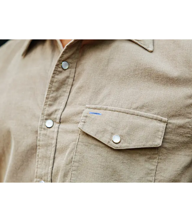 Short Sleeve Corduroy Pearl Snap - Irish Coffee