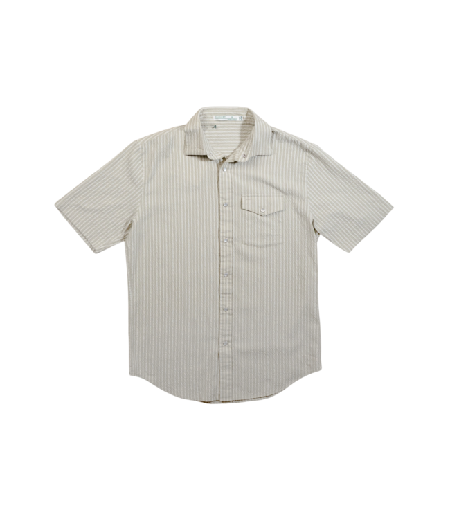 Short Sleeve Performance Pearl Snap - Stone Seersucker