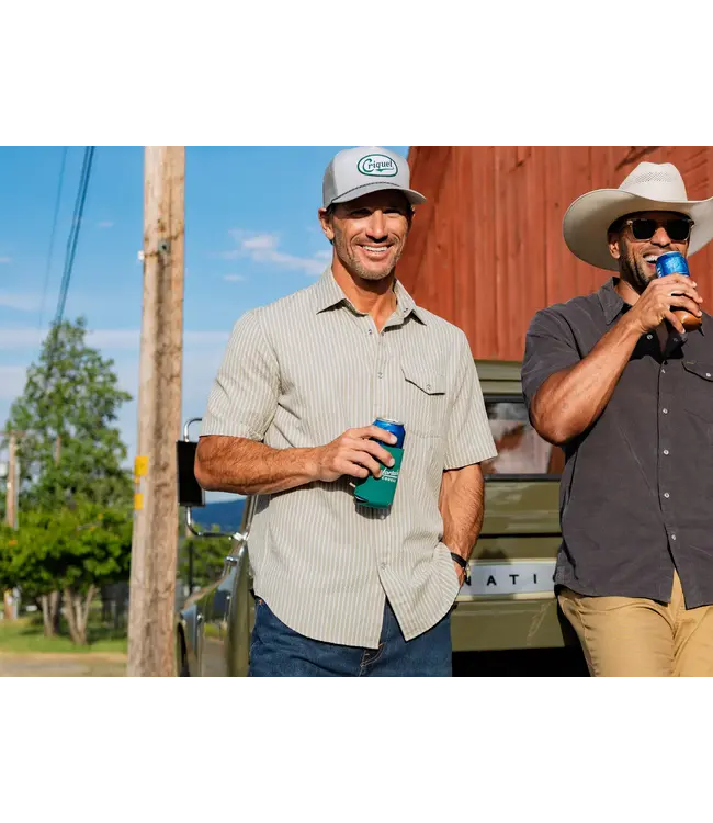 Short Sleeve Performance Pearl Snap - Stone Seersucker