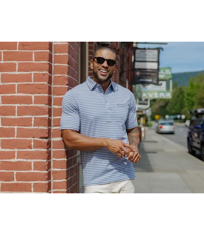 Top Shelf Players Polo Shirt - Canyon Stripe Blue
