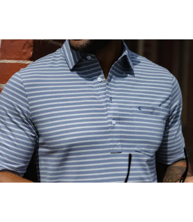 Top Shelf Players Polo Shirt - Canyon Stripe Blue