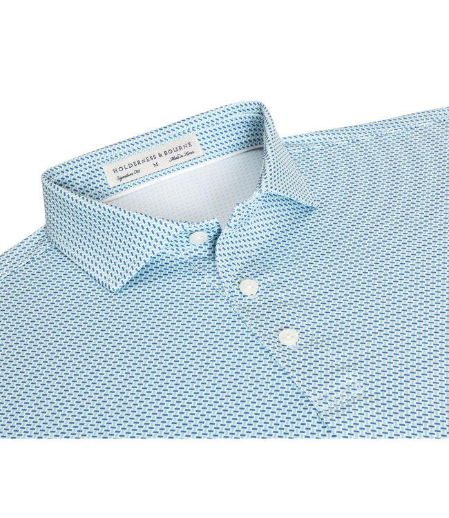 The Norman Polo Shirt - Cascade Green & Pacific Blue