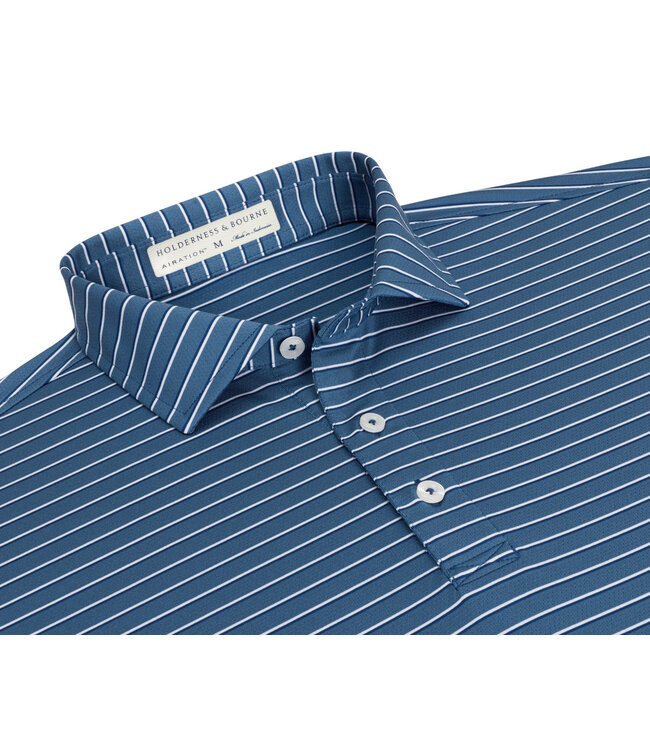 The Springer Polo Shirt - Pacific Blue, White & Navy