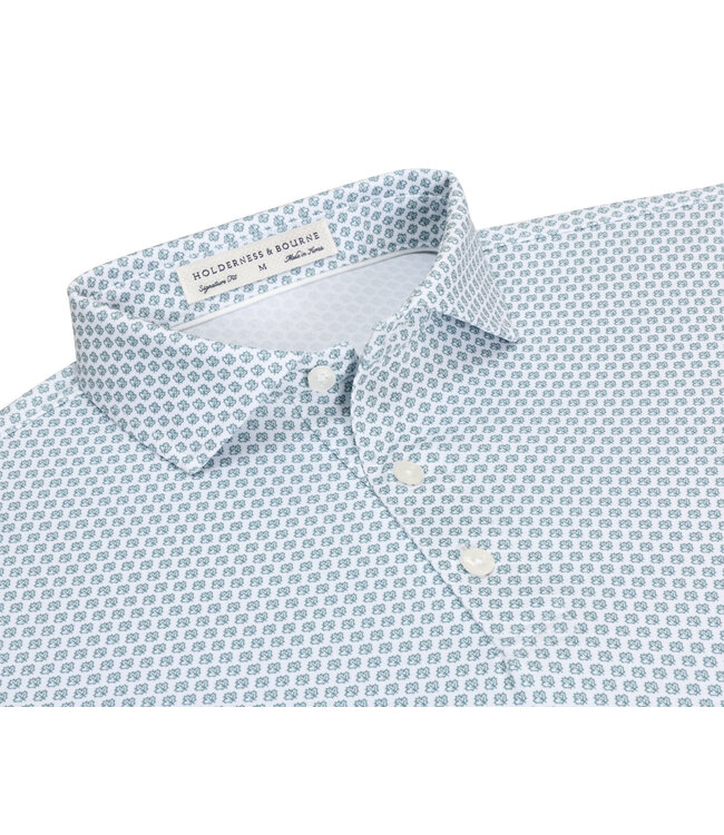 The Lafayette Polo Shirt - White & California Spruce