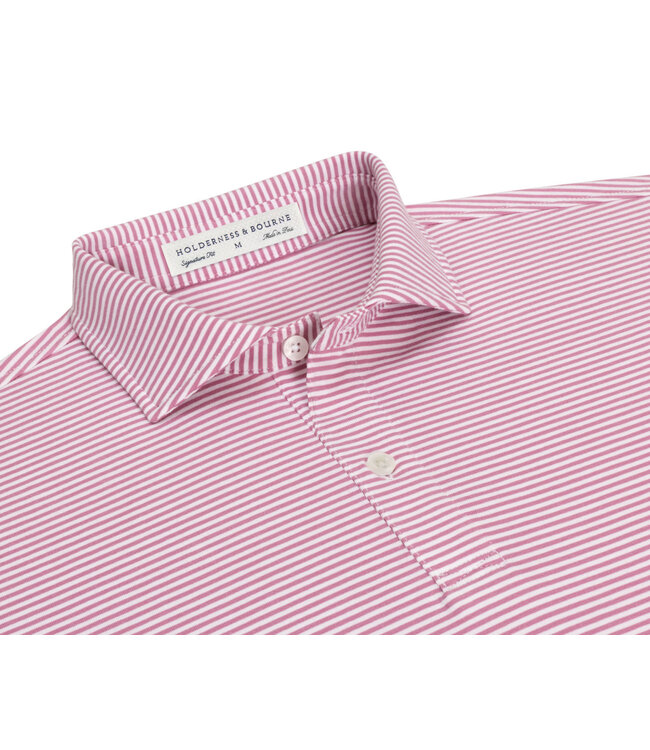 The Herron Polo Shirt - Faded Mauve & White