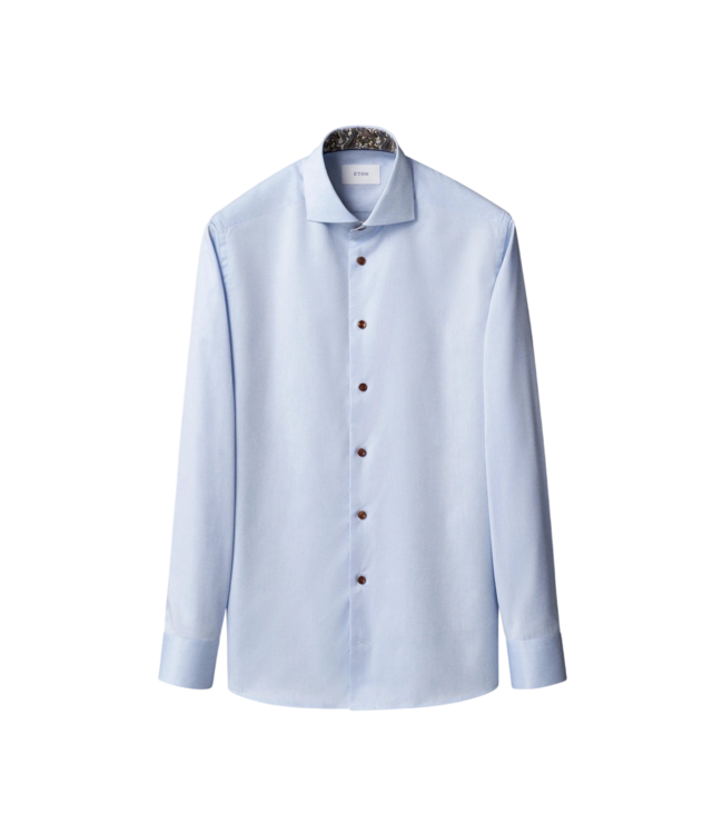 Light Blue Paisley Effect Signature Twill Dress Shirt - Contemporary