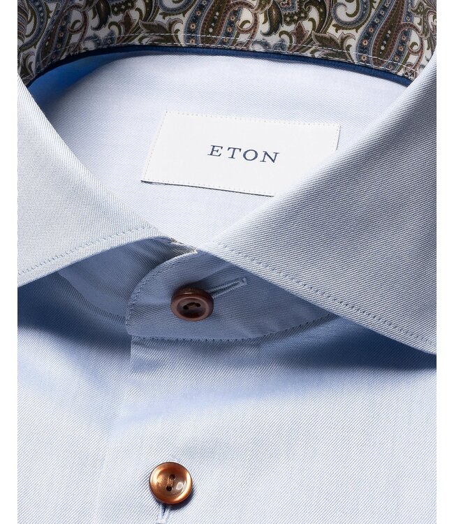 Light Blue Paisley Effect Signature Twill Dress Shirt - Contemporary