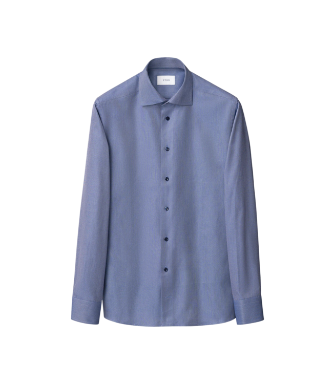 Dark Blue Semi Solid Signature Twill Dress Shirt - Contemporary Fit