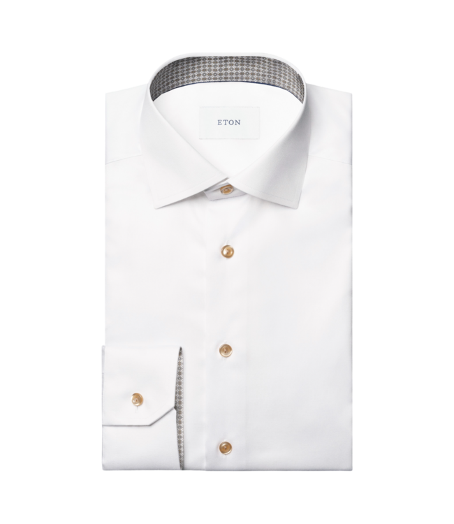 White Geometric Effect Signature Twill Shirt - Contemporary