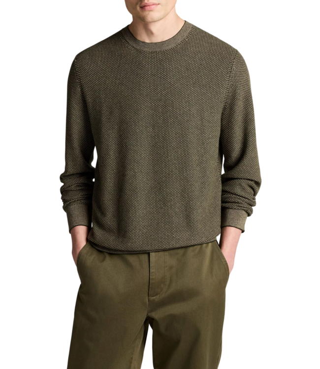 Vince Geo Jacquard Long Sleeve Crew Neck Sweater - Midnight Garden/River Sand