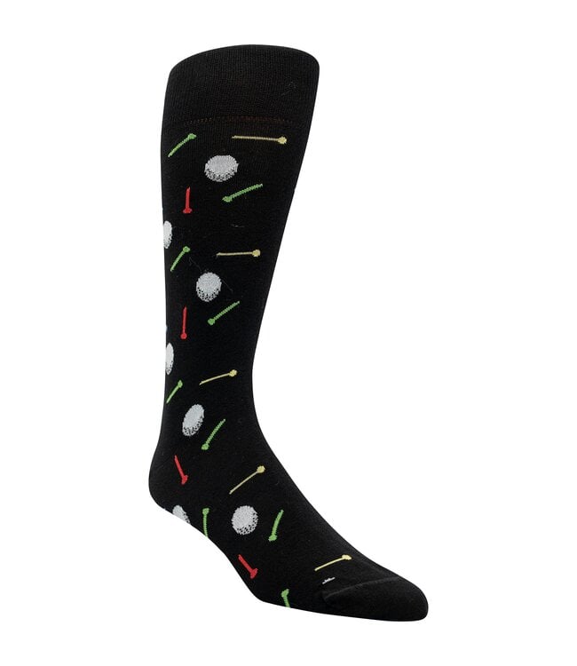 Gordon of New Orleans Golf Ball & Tee Socks - Black