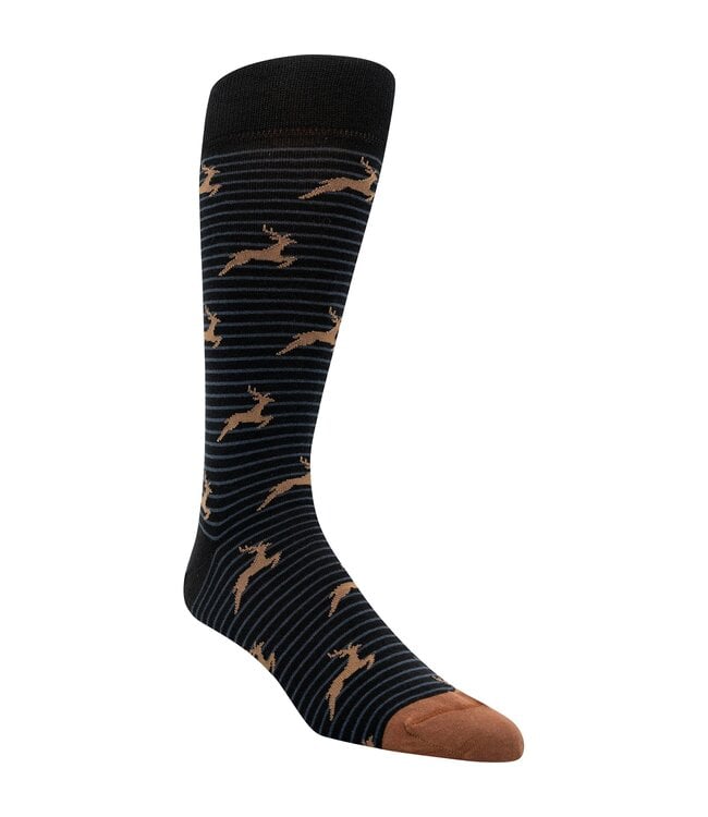 Gordon of New Orleans Striped Deer Socks