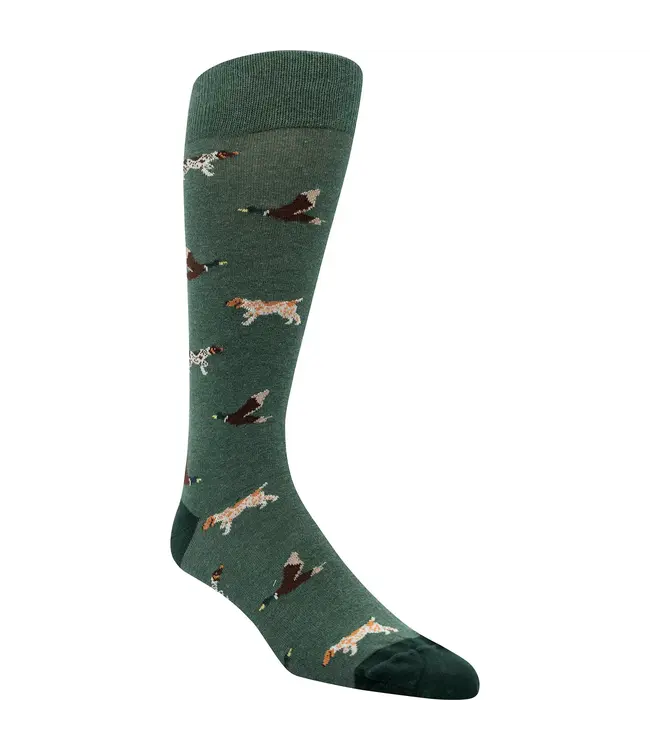 Gordon of New Orleans Duck & Hunting Dog Socks - Heather Green