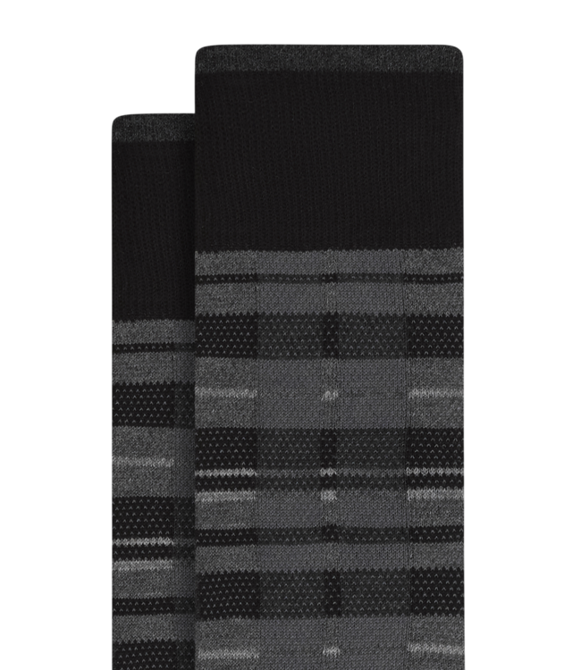 Bugatchi Bugatchi Cashmere Striped Mid-Calf Socks - Black