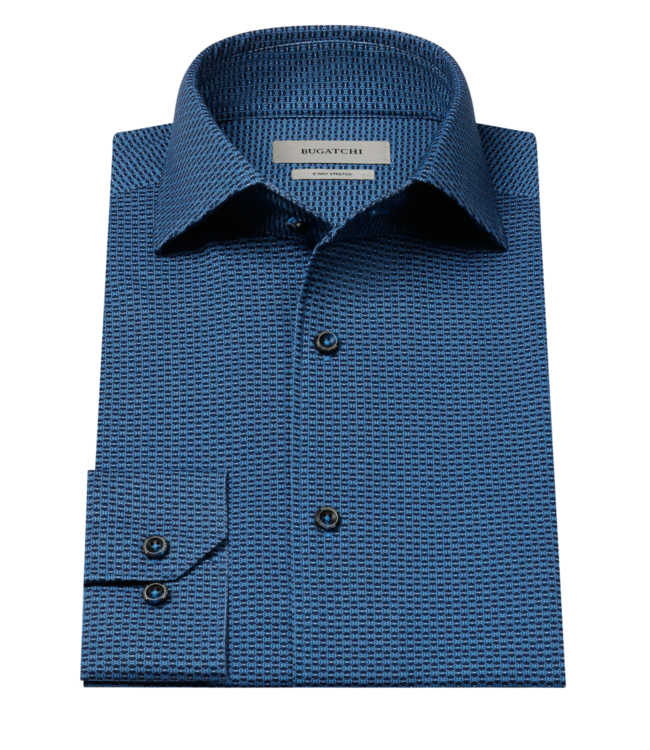 Bugatchi Bugatchi OoohCotton Devon Check Shirt - Marine Blue
