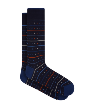 Bugatchi Striped Socks with Diamonds