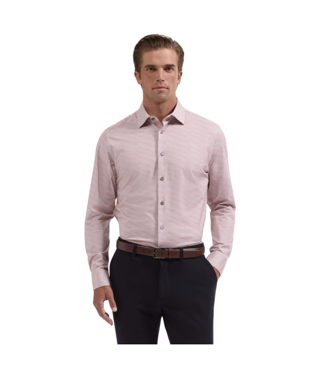 Bugatchi Bugatchi OoohCotton Herringbone James Shirt - Dusty Pink