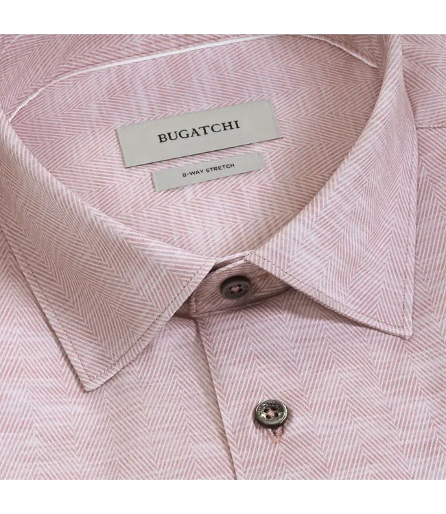 Bugatchi Bugatchi OoohCotton Herringbone James Shirt - Dusty Pink