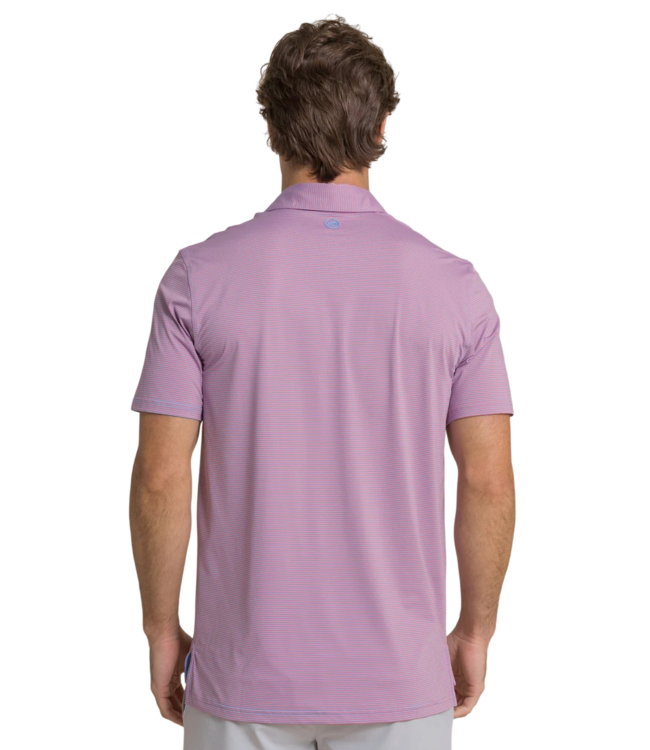 Southern Tide Southern Tide Coastal Breeze Meadowbrook Stripe Polo - Coral Beach