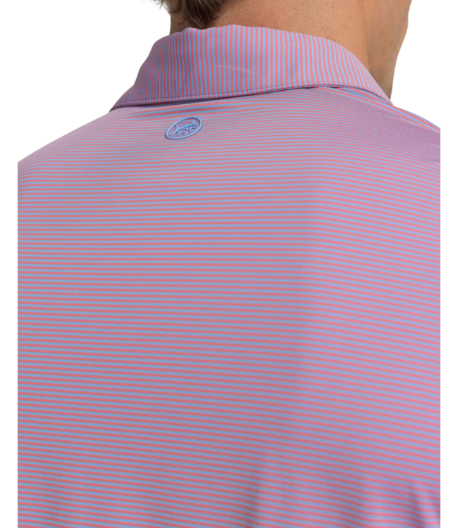 Southern Tide Southern Tide Coastal Breeze Meadowbrook Stripe Polo - Coral Beach