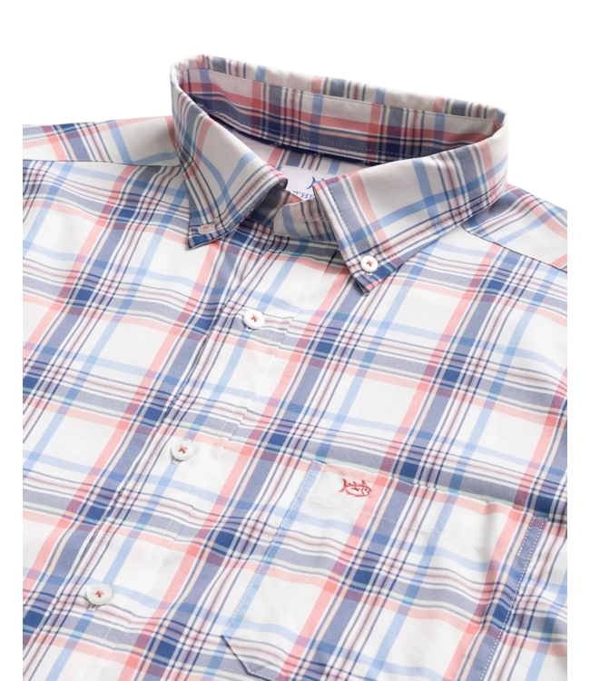 Southern Tide Southern Tide Gulf Haven Coastal Breeze Sport Shirt - Coral Beach