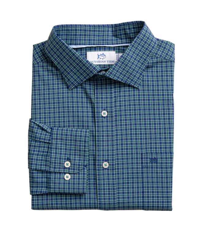 Southern Tide Southern Tide Lanier Charleston Plaid Sport Shirt - Nautical Blue