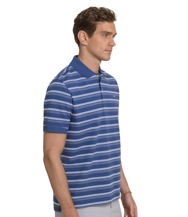Southern Tide Southern Tide Heather Stripe Skipjack Polo Shirt - Nautical Blue