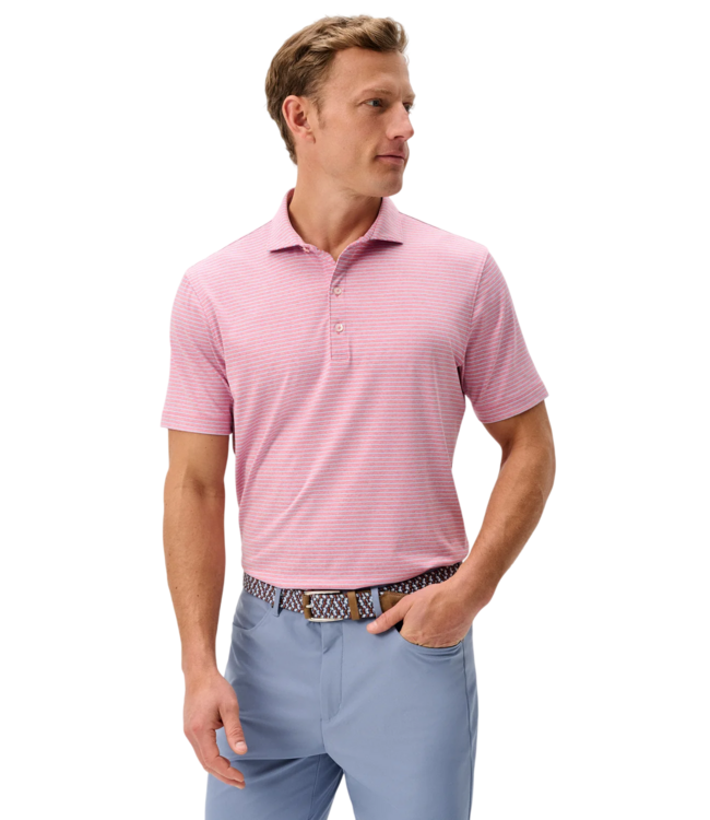 Johnnie-O Johnnie-O Michael Stripe Performance Jersey Polo - Palm Beach