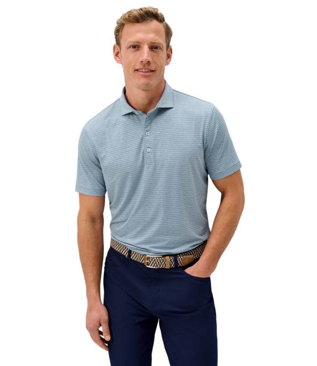 Johnnie-O Johnnie-O Michael Stripe Performance Jersey Polo - Carbon Fiber