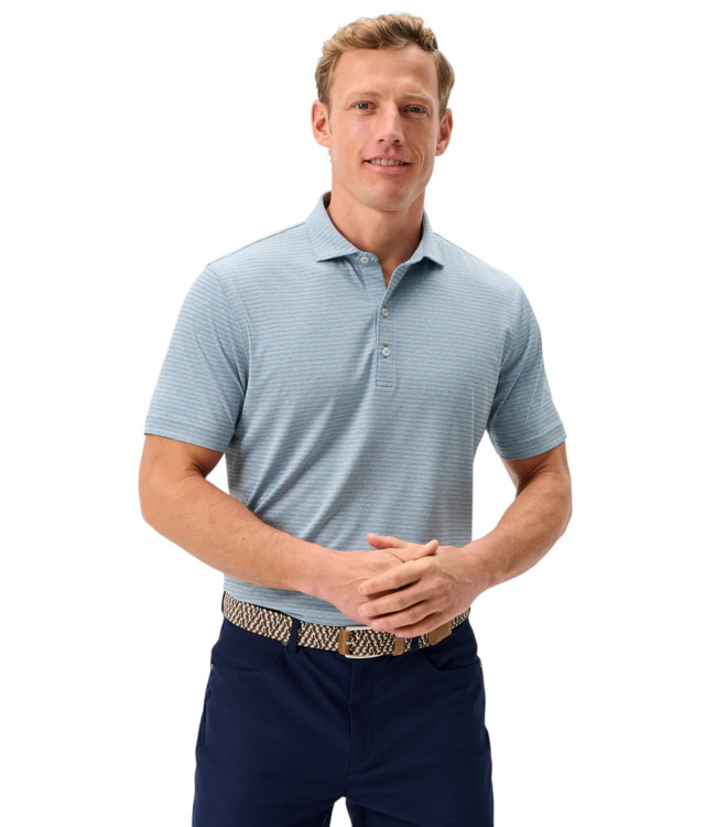 Johnnie-O Johnnie-O Michael Stripe Performance Jersey Polo - Carbon Fiber