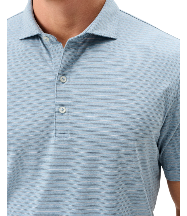 Johnnie-O Johnnie-O Michael Stripe Performance Jersey Polo - Carbon Fiber