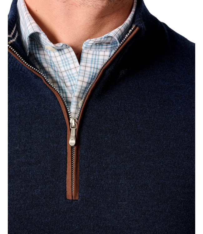 Johnnie-O Johnnie-O Raynor Merino Wool Quarter-Zip Sweater - Navy