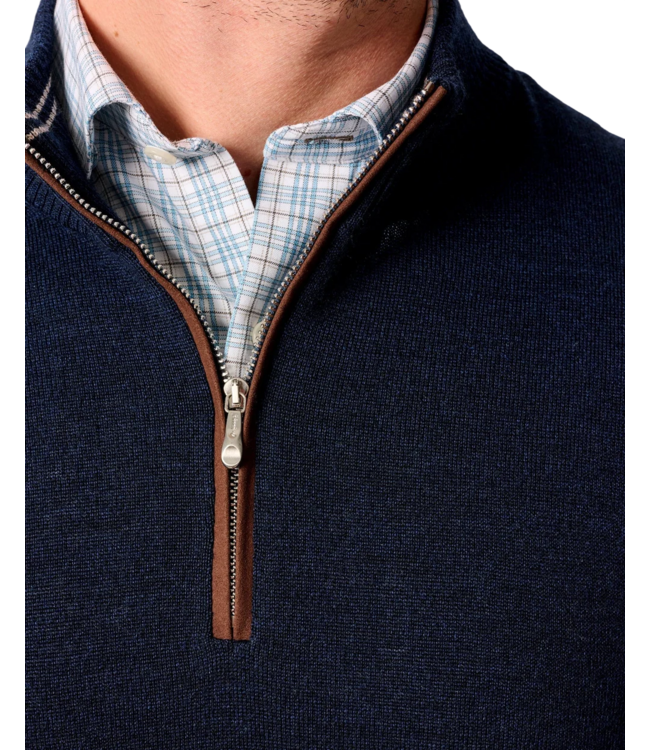 Johnnie-O Raynor Merino Wool Quarter-Zip Sweater - Navy