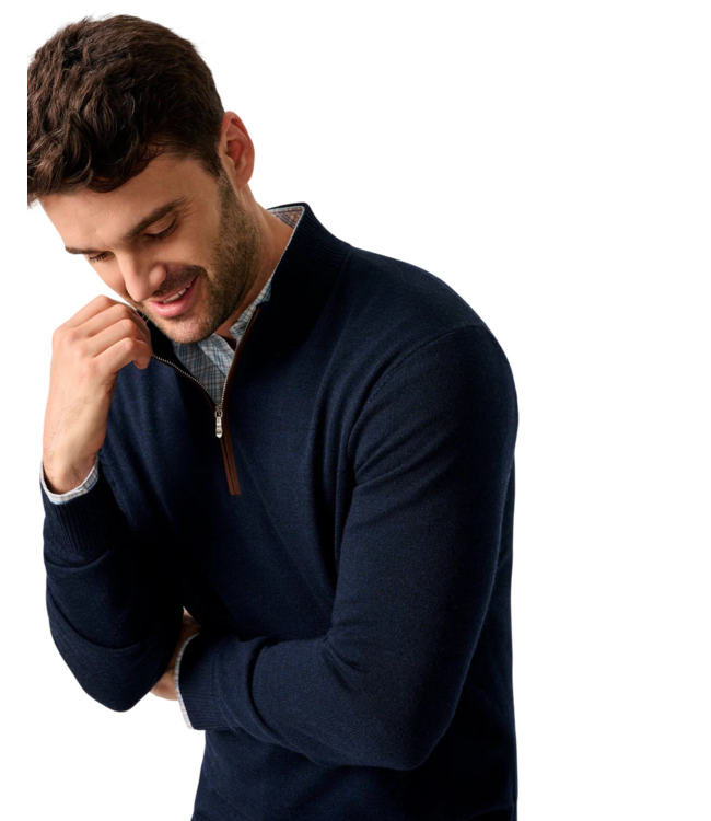Johnnie-O Johnnie-O Raynor Merino Wool Quarter-Zip Sweater - Navy