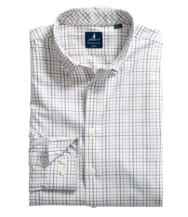 Johnnie-O Johnnie-O Sandlewood Pane Shirt - White