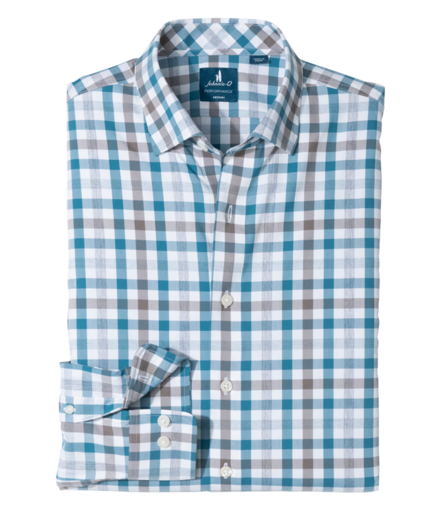 Johnnie-O Johnnie-O Cay Exploded Gingham Shirt - White