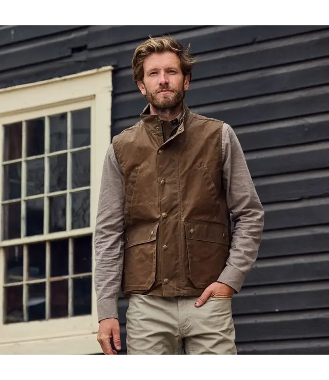 Tom Beckbe Tom Beckbe Waxed Canvas Kinsman Vest - Tobacco