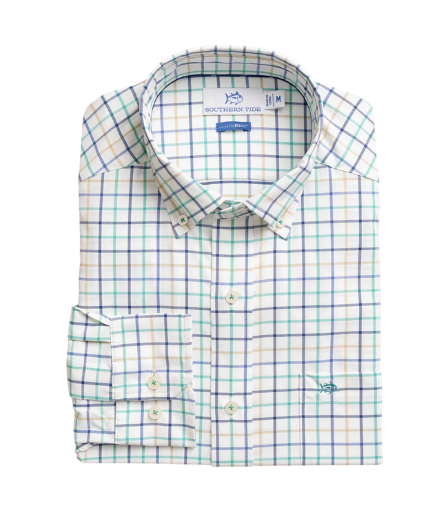Tradewind Tattersall Coastal Breeze Sport Shirt - Persian Green