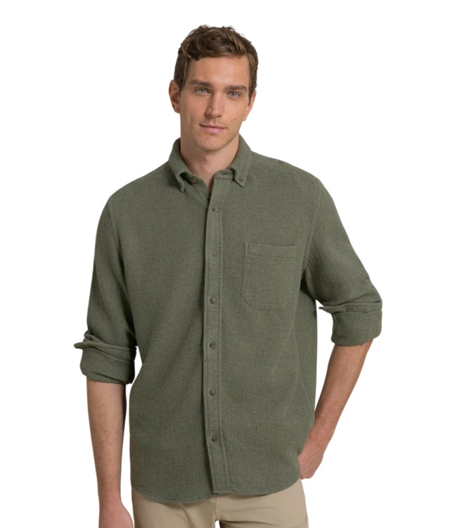Waffle Weave Heather Sport Shirt - Cedar Green